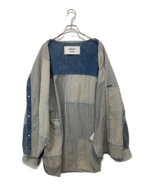 AMBUSH（アンブッシュ）AMBUSH (アンブッシュ) PATCHWORK DENIM SHIRT　パッチワークデニムシャツ　BMYD003F21DEN002 インディゴ サイズ:Lの古着・服飾アイテム