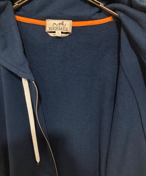 HERMES（エルメス）HERMES (エルメス) RUN H サイドラインジップパーカー ネイビー サイズ:XLの古着・服飾アイテム