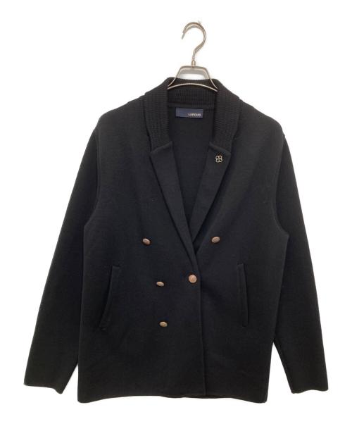 LARDINI（ラルディーニ）LARDINI (ラルディーニ) ショールカラーニットダブルジャケット ブラック サイズ:XXLの古着・服飾アイテム