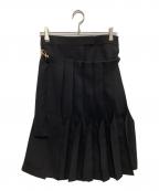 FENDIフェンディ）の古着「Duchesse skirt with pleated panel」｜ブラック