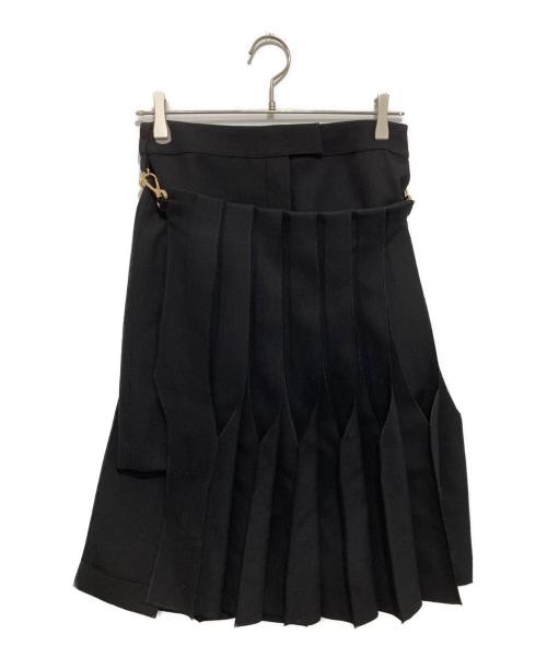 FENDI（フェンディ）FENDI (フェンディ) Duchesse skirt with pleated panel ブラック サイズ:３８の古着・服飾アイテム