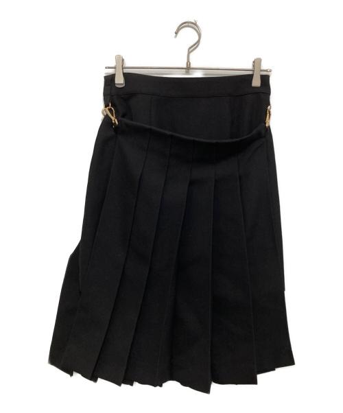 FENDI（フェンディ）FENDI (フェンディ) Duchesse skirt with pleated panel ブラック サイズ:３８の古着・服飾アイテム
