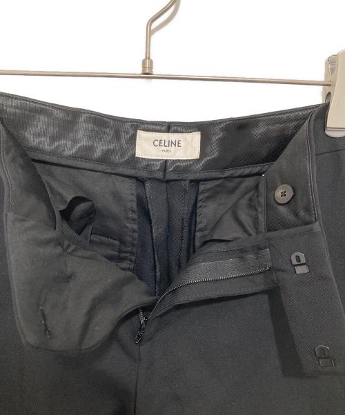 CELINE（セリーヌ）CELINE (セリーヌ) ウールギャバジン ノータック フレアスラックス ブラック サイズ:４４の古着・服飾アイテム
