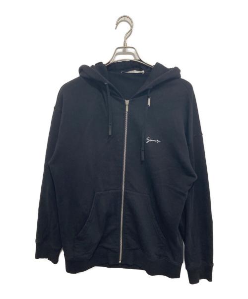 GIVENCHY（ジバンシィ）GIVENCHY (ジバンシィ) シグネチャーロゴ ジップアップフーディー　BMJ01E30AF ブラック サイズ:Sの古着・服飾アイテム
