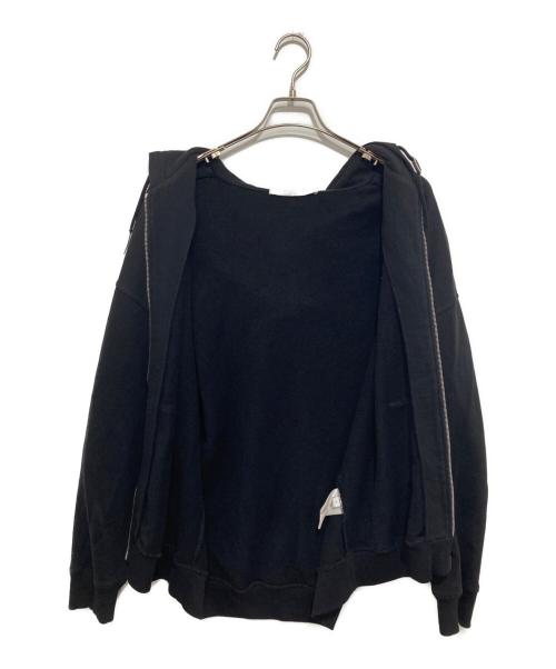 GIVENCHY（ジバンシィ）GIVENCHY (ジバンシィ) シグネチャーロゴ ジップアップフーディー　BMJ01E30AF ブラック サイズ:Sの古着・服飾アイテム