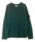 STONE ISLANDストーンアイランド）の古着「リブド ソフト コットン クルーネック ニット　7815507D8 V0053」｜ボトルグリーン / Bottle Gre
