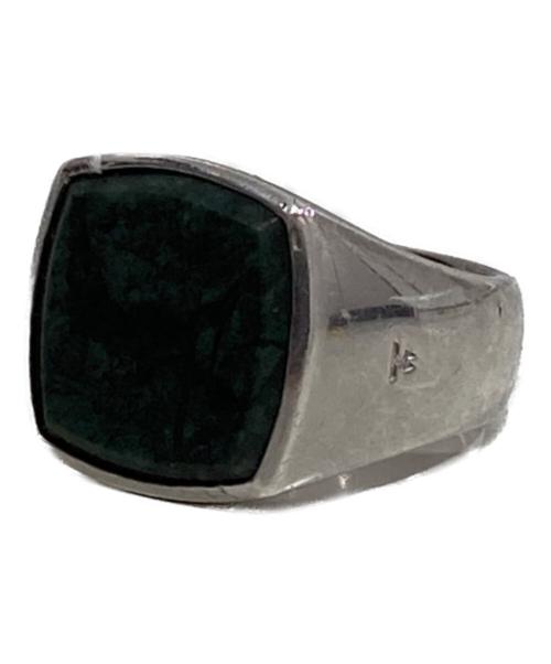 TOM WOOD（トムウッド）TOM WOOD (トムウッド) GREEN MARBLE C M リング / グリーンマーブル クッションリング シルバーリング 925 シルバー×グリーン サイズ:SIZE 58(17.5号)の古着・服飾アイテム