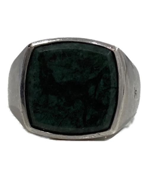 TOM WOOD（トムウッド）TOM WOOD (トムウッド) GREEN MARBLE C M リング / グリーンマーブル クッションリング シルバーリング 925 シルバー×グリーン サイズ:SIZE 58(17.5号)の古着・服飾アイテム