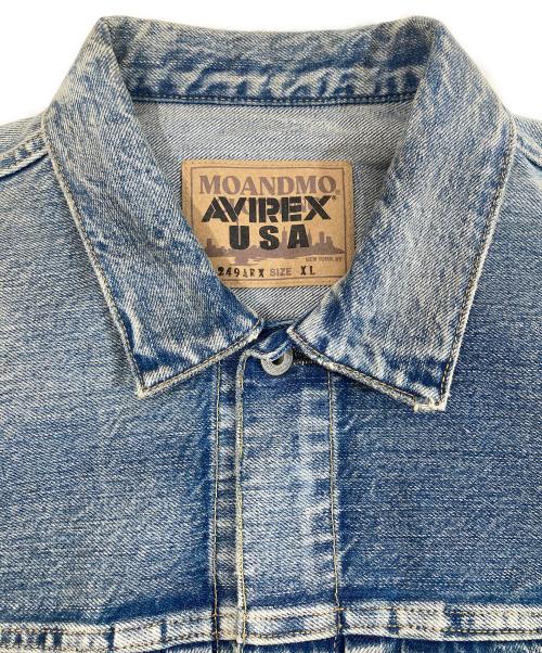 AVIREX（アヴィレックス）AVIREX (アヴィレックス) MOANDMOCLOTHING ICON DENIM JACKET　アイコンデニムジャケット　7834252204 インディゴ サイズ:XLの古着・服飾アイテム