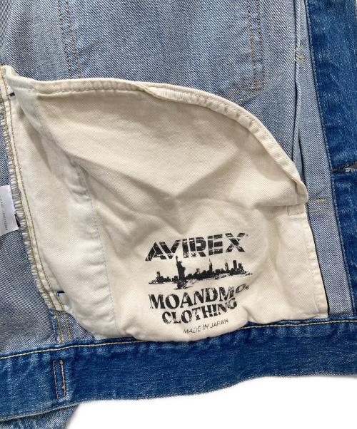 AVIREX（アヴィレックス）AVIREX (アヴィレックス) MOANDMOCLOTHING ICON DENIM JACKET　アイコンデニムジャケット　7834252204 インディゴ サイズ:XLの古着・服飾アイテム