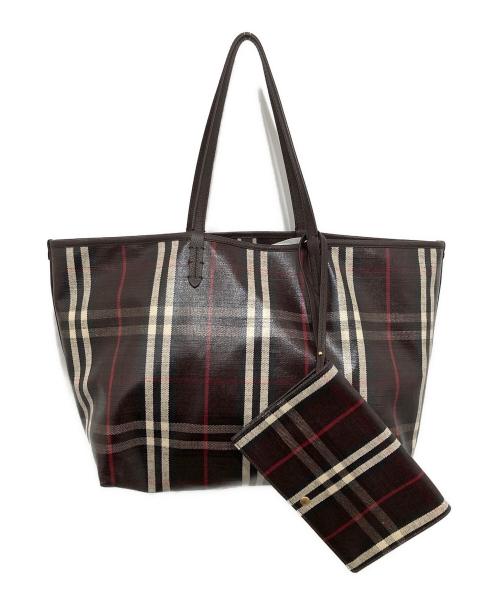 BURBERRY LONDON（バーバリーロンドン）BURBERRY LONDON (バーバリーロンドン) ミディアムハイランドトート ブラウンの古着・服飾アイテム