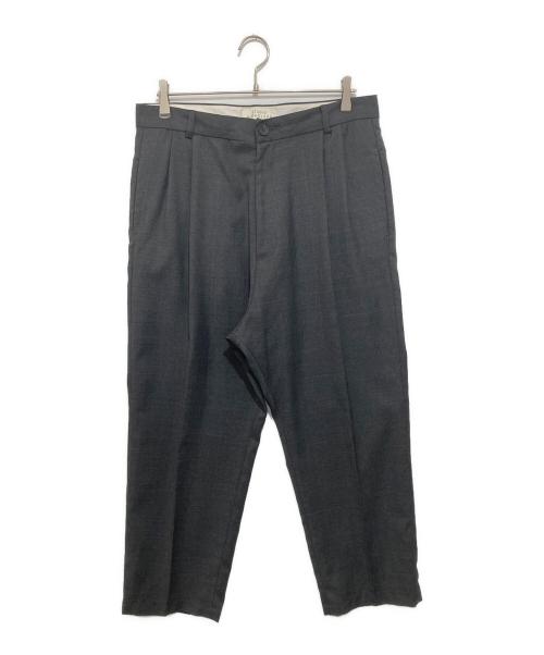 STUDIO NICHOLSON（スタジオ ニコルソン）STUDIO NICHOLSON (スタジオ ニコルソン) ALIAN WOOL MENS DOUBLE PLEAT TAPERED PANT　アランウールメンズダブルプレートテーパードパンツ　SN-405 グレー サイズ:Sの古着・服飾アイテム