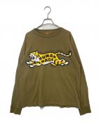 HUMAN MADEヒューマンメイド）の古着「ロングスリーブタイガーTシャツ」｜オリーブ