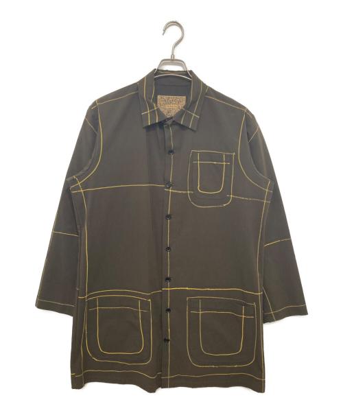NEMETH（ネメス）NEMETH (ネメス) ステッチプリントロングシャツ グレー サイズ:Mの古着・服飾アイテム