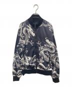 DOLCE & GABBANAドルチェ＆ガッバーナ）の古着「水墨画和柄ナイロンジャケット　G9B98G」｜ブラック