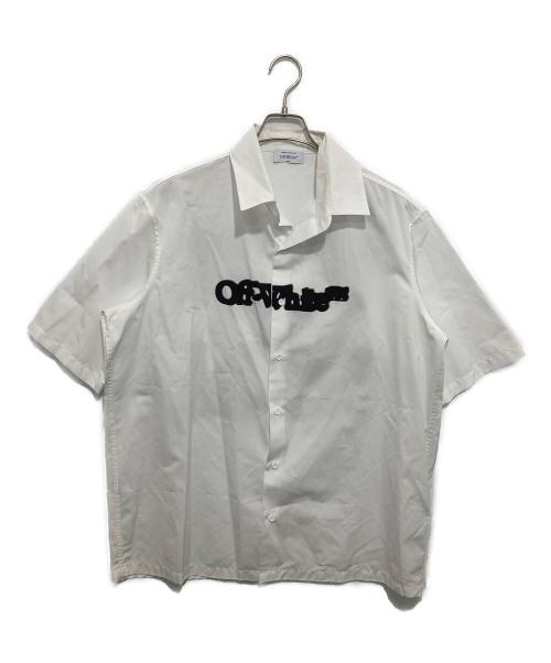 OFFWHITE（オフホワイト）OFFWHITE (オフホワイト) SPRAY ARROW POPL BOWLING SHIRT　スプレーアローボーリングシャツ　OMGS25-RTW0349 ホワイト サイズ:46の古着・服飾アイテム