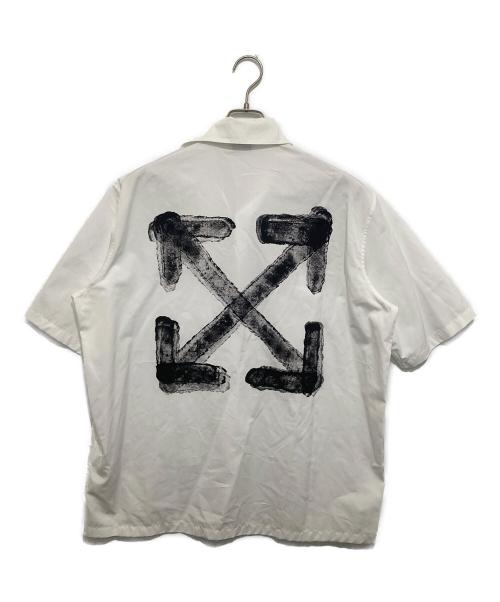 OFFWHITE（オフホワイト）OFFWHITE (オフホワイト) SPRAY ARROW POPL BOWLING SHIRT　スプレーアローボーリングシャツ　OMGS25-RTW0349 ホワイト サイズ:46の古着・服飾アイテム