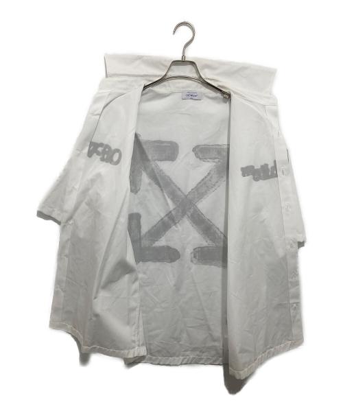 OFFWHITE（オフホワイト）OFFWHITE (オフホワイト) SPRAY ARROW POPL BOWLING SHIRT　スプレーアローボーリングシャツ　OMGS25-RTW0349 ホワイト サイズ:46の古着・服飾アイテム