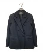shellerシェリエ）の古着「stitched design double breasted tailored jacket　ステッチデザインダブルブレストテーラードジャケット」｜ブラック