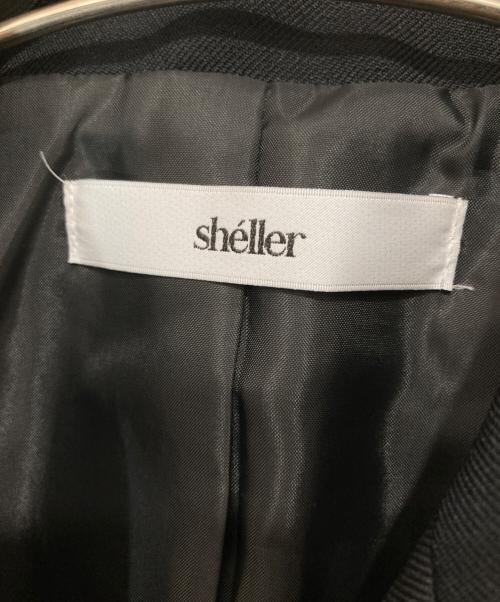 sheller（シェリエ）sheller (シェリエ) stitched design double breasted tailored jacket　ステッチデザインダブルブレストテーラードジャケット ブラック サイズ:FREEの古着・服飾アイテム