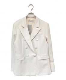 sheller（シェリエ）の古着「stitched design double breasted tailored jacket　ステッチデザインダブルブレストテーラードジャケット　SL121040313」｜ホワイト