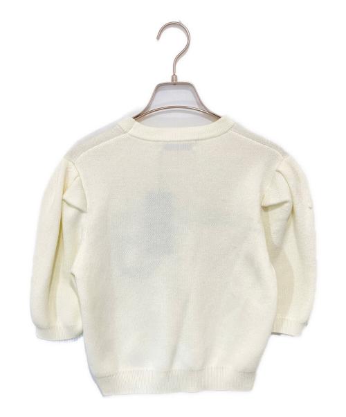 sheller（シェリエ）sheller (シェリエ) half sleeve stitch knit tops　ハーフスリーブステッチニットトップス アイボリー サイズ:FREEの古着・服飾アイテム