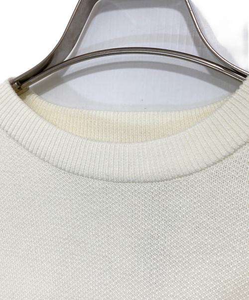 sheller（シェリエ）sheller (シェリエ) half sleeve stitch knit tops　ハーフスリーブステッチニットトップス アイボリー サイズ:FREEの古着・服飾アイテム