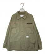 WTAPSダブルタップス）の古着「JUNGLE LS/COTTON.RIPSTOP　ジャングルロングスリーブコットンリップストップ　211WVDT-SHM03」｜カーキ