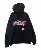 SUPREME×WTAPSシュプリーム×ダブルタップス）の古着「Sic'em! hooded sewatshirt　シッケム！フーデッドスウェットシャツ」｜ブラック