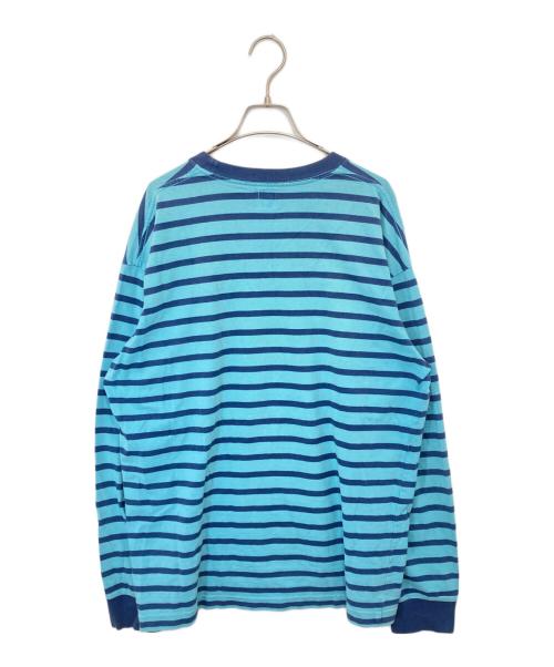 HUMAN MADE（ヒューマンメイド）HUMAN MADE (ヒューマンメイド) STRIPED L/S T-SHIRT　ストライプロングスリーブティーシャツ スカイブルー サイズ:XLの古着・服飾アイテム
