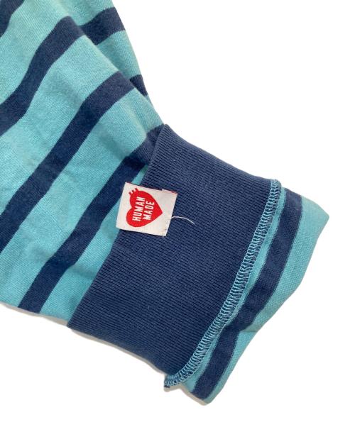 HUMAN MADE（ヒューマンメイド）HUMAN MADE (ヒューマンメイド) STRIPED L/S T-SHIRT　ストライプロングスリーブティーシャツ スカイブルー サイズ:XLの古着・服飾アイテム