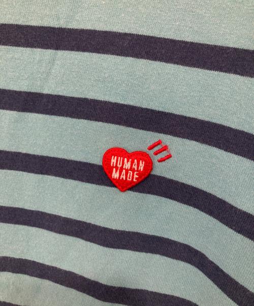 HUMAN MADE（ヒューマンメイド）HUMAN MADE (ヒューマンメイド) STRIPED L/S T-SHIRT　ストライプロングスリーブティーシャツ スカイブルー サイズ:XLの古着・服飾アイテム