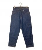 AURALEEオーラリー）の古着「HARD TWIST DENIM WIDE PANTS　ハードツイステッドデニムワイドパンツ　A00P03DM」｜インディゴ