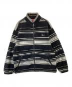 SUPREMEシュプリーム）の古着「Strip Zip Up Fleece Jacket　ストライプジップアップフリースジャケット」｜ブラック