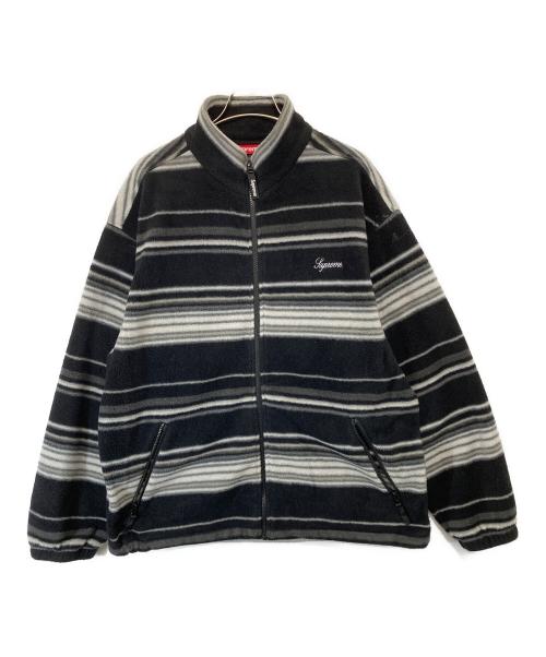 SUPREME（シュプリーム）SUPREME (シュプリーム) Strip Zip Up Fleece Jacket　ストライプジップアップフリースジャケット ブラック サイズ:Lの古着・服飾アイテム
