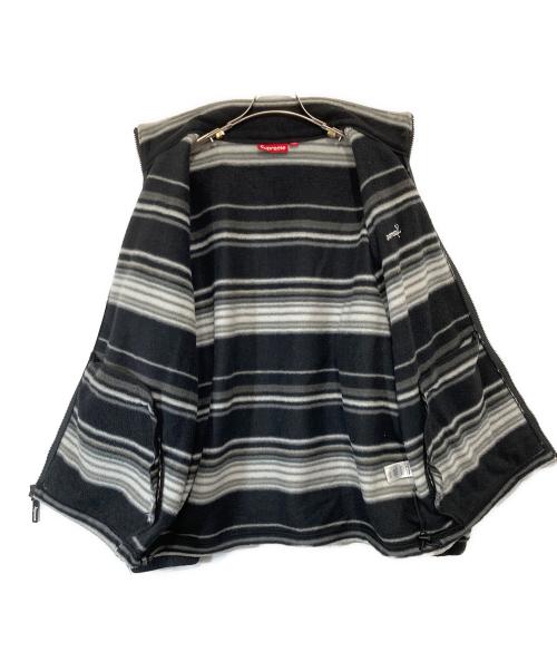 SUPREME（シュプリーム）SUPREME (シュプリーム) Strip Zip Up Fleece Jacket　ストライプジップアップフリースジャケット ブラック サイズ:Lの古着・服飾アイテム