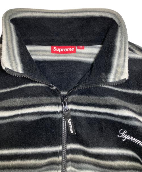 SUPREME（シュプリーム）SUPREME (シュプリーム) Strip Zip Up Fleece Jacket　ストライプジップアップフリースジャケット ブラック サイズ:Lの古着・服飾アイテム