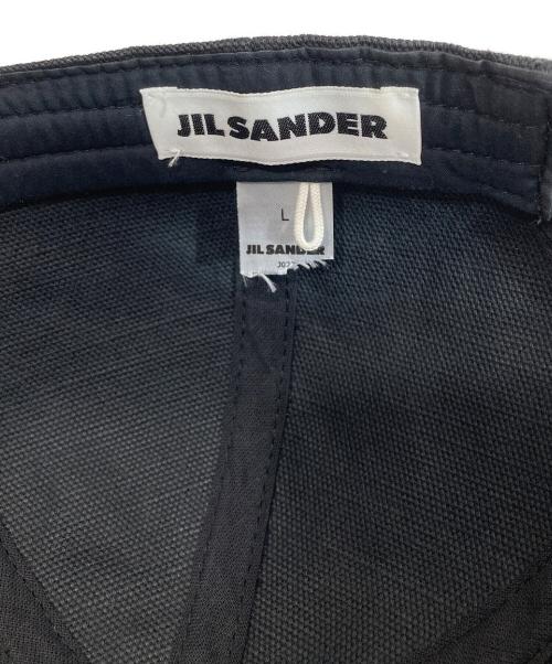 JIL SANDER（ジルサンダー）JIL SANDER (ジルサンダー) レザー切替ベースボールキャップ　J22TC0110 ブラック サイズ:Lの古着・服飾アイテム