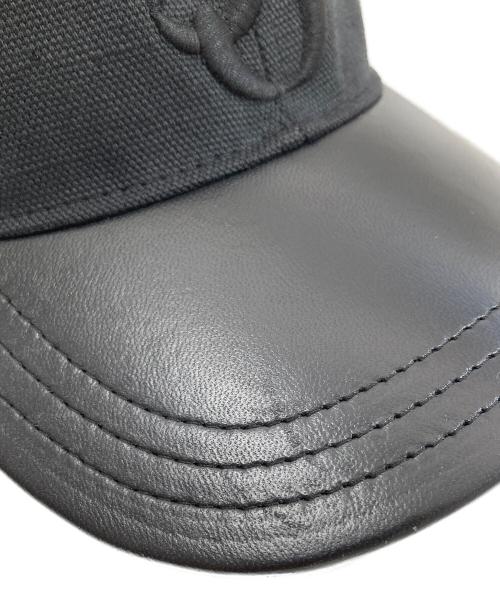 JIL SANDER（ジルサンダー）JIL SANDER (ジルサンダー) レザー切替ベースボールキャップ　J22TC0110 ブラック サイズ:Lの古着・服飾アイテム