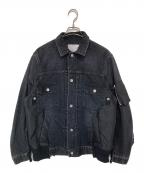 sacaiサカイ）の古着「Denim x Nylon Twill Jacket　デニム×ナイロンツイルジャケット　SCM-204」｜ブラック