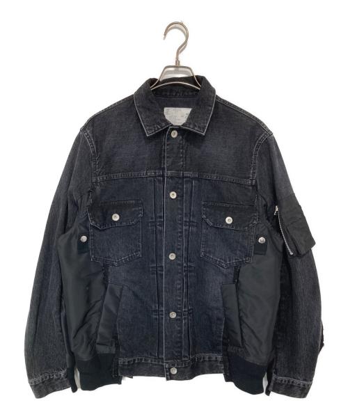 sacai（サカイ）sacai (サカイ) Denim x Nylon Twill Jacket　デニム×ナイロンツイルジャケット　SCM-204 ブラック サイズ:2の古着・服飾アイテム