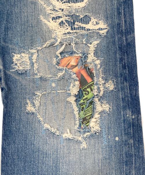 Hysteric Glamour（ヒステリックグラマー）Hysteric Glamour (ヒステリックグラマー) PPR クラッシュ加工デニム　0251AP08 インディゴ サイズ:32の古着・服飾アイテム