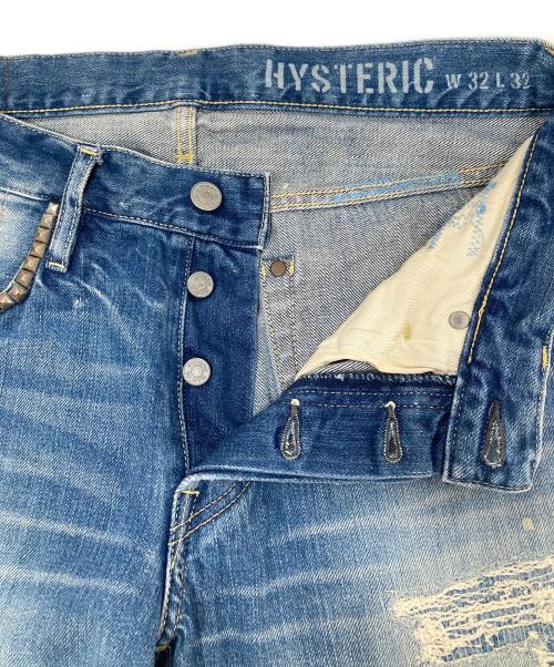 Hysteric Glamour（ヒステリックグラマー）Hysteric Glamour (ヒステリックグラマー) PPR クラッシュ加工デニム　0251AP08 インディゴ サイズ:32の古着・服飾アイテム