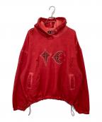THUG CLUBサグ クラブ）の古着「Rock Hoodie ロックフーディ TC23TS0102」｜レッド