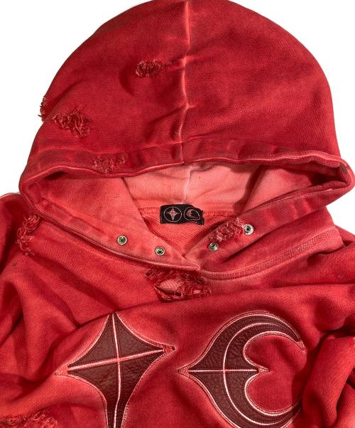 THUG CLUB（サグ クラブ）THUG CLUB (サグ クラブ) Rock Hoodie ロックフーディ TC23TS0102 レッド サイズ:3の古着・服飾アイテム