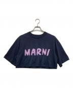 MARNIマルニ）の古着「クロップド ロゴTシャツ」｜ネイビー
