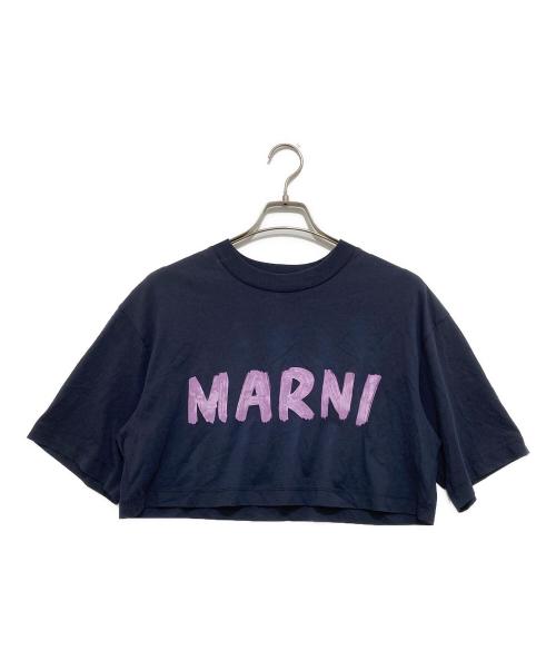 MARNI（マルニ）MARNI (マルニ) クロップド ロゴTシャツ ネイビー サイズ:36の古着・服飾アイテム