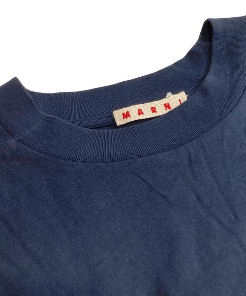 MARNI（マルニ）MARNI (マルニ) クロップド ロゴTシャツ ネイビー サイズ:36の古着・服飾アイテム