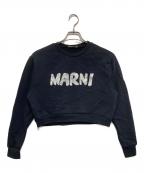 MARNI KIDSマルニ キッズ）の古着「ロゴ クロップドスウェット」｜ネイビー