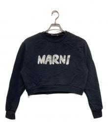 MARNI KIDS（マルニ キッズ）の古着「ロゴ クロップドスウェット」｜ネイビー